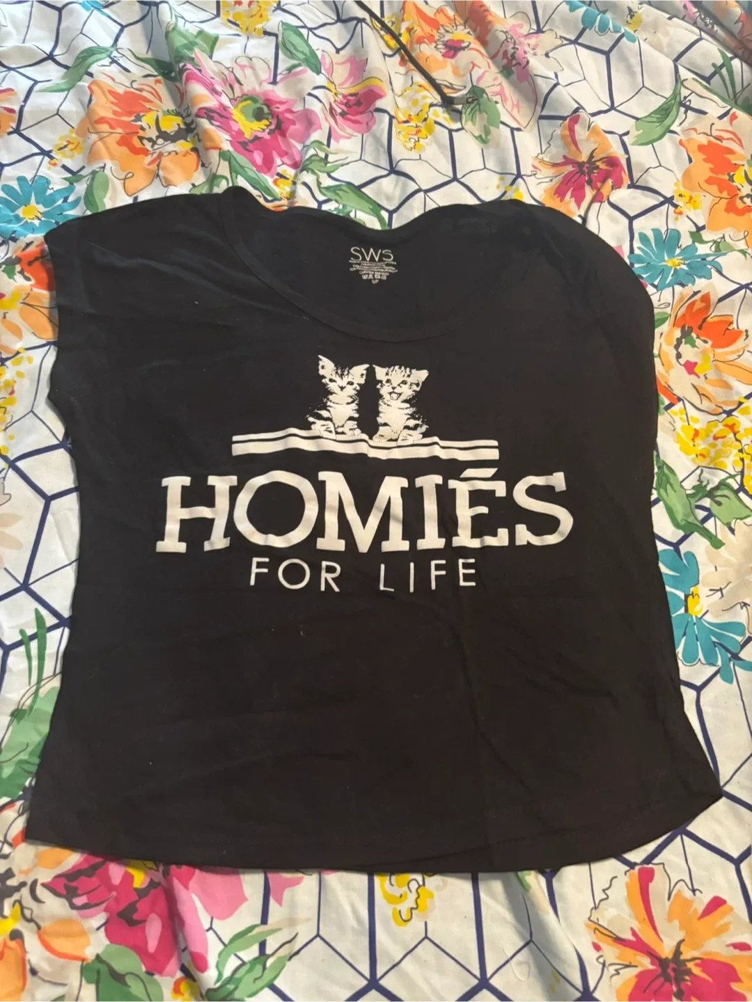 Black SWS 'Homies For Life' T-Shirt - Size M
