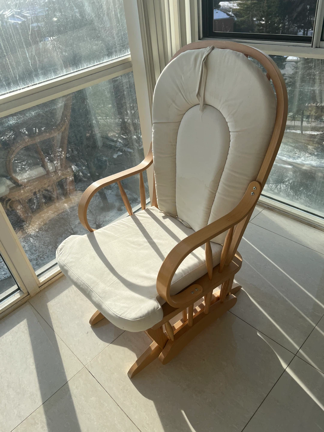 Glider Rocking Chair with Cushion