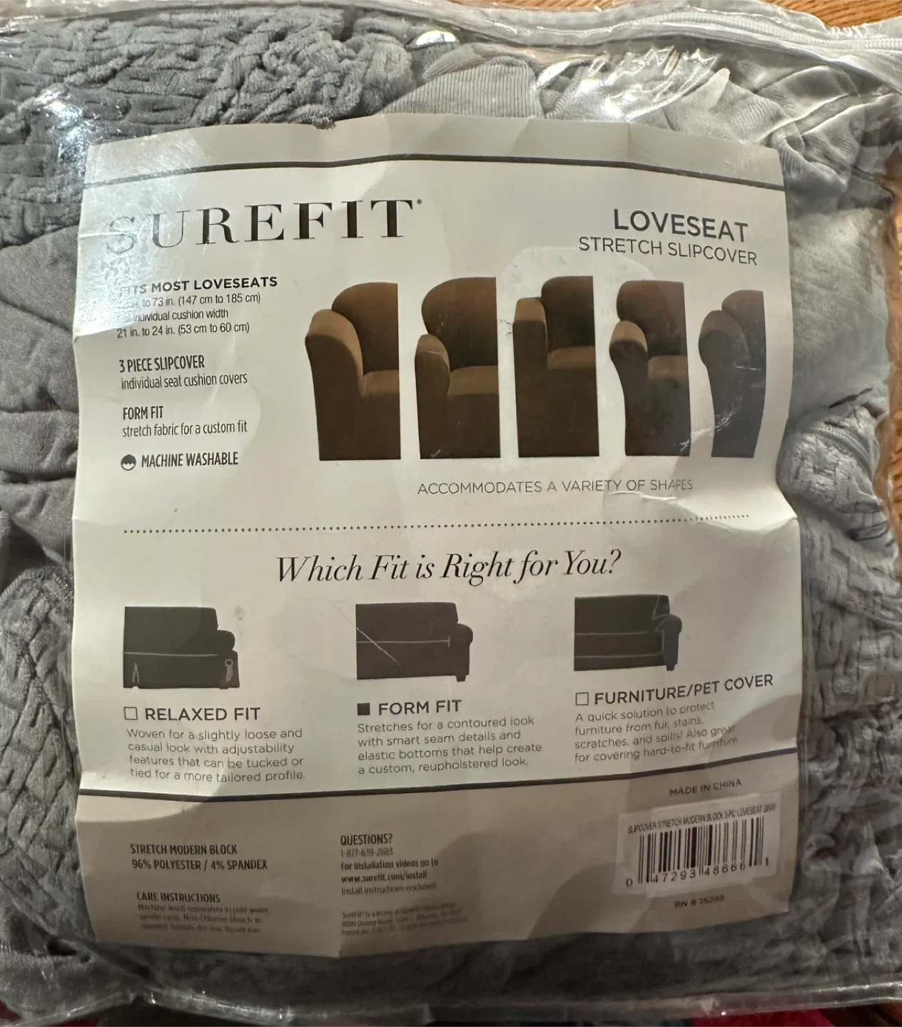 Surefit Loveseat Stretch Slipcover - Modern Block