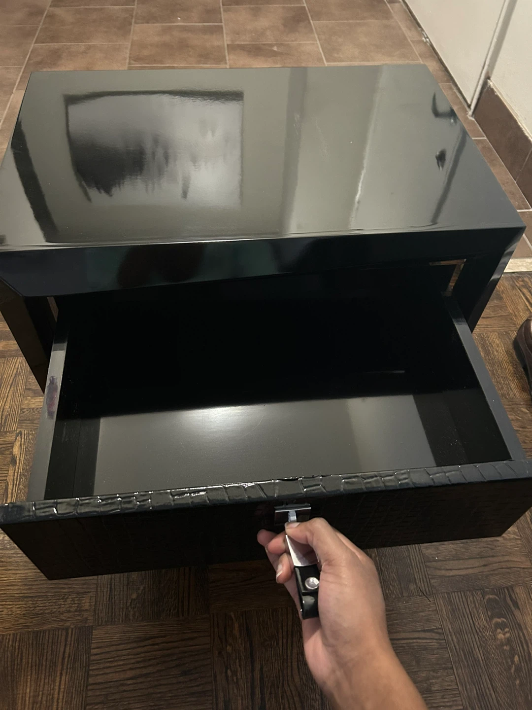 New Black Nightstand/bedside dresser/table with 2 drawers - photo 3