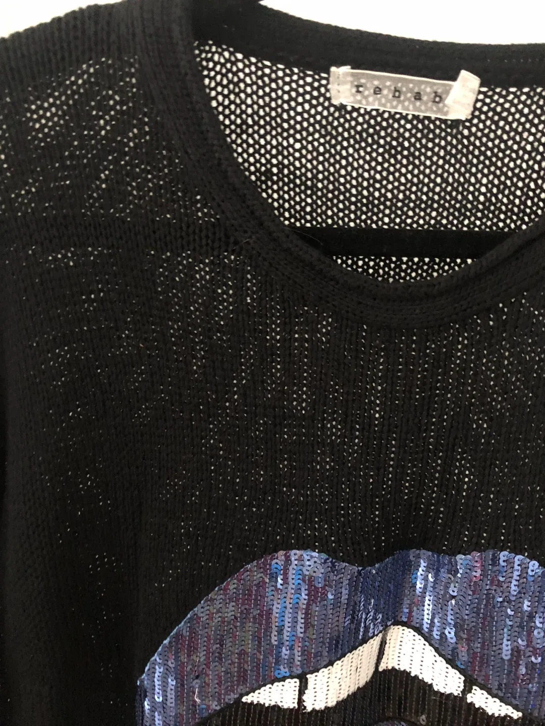 Rebab Black Sequin Lips Sweater image indicator(2)