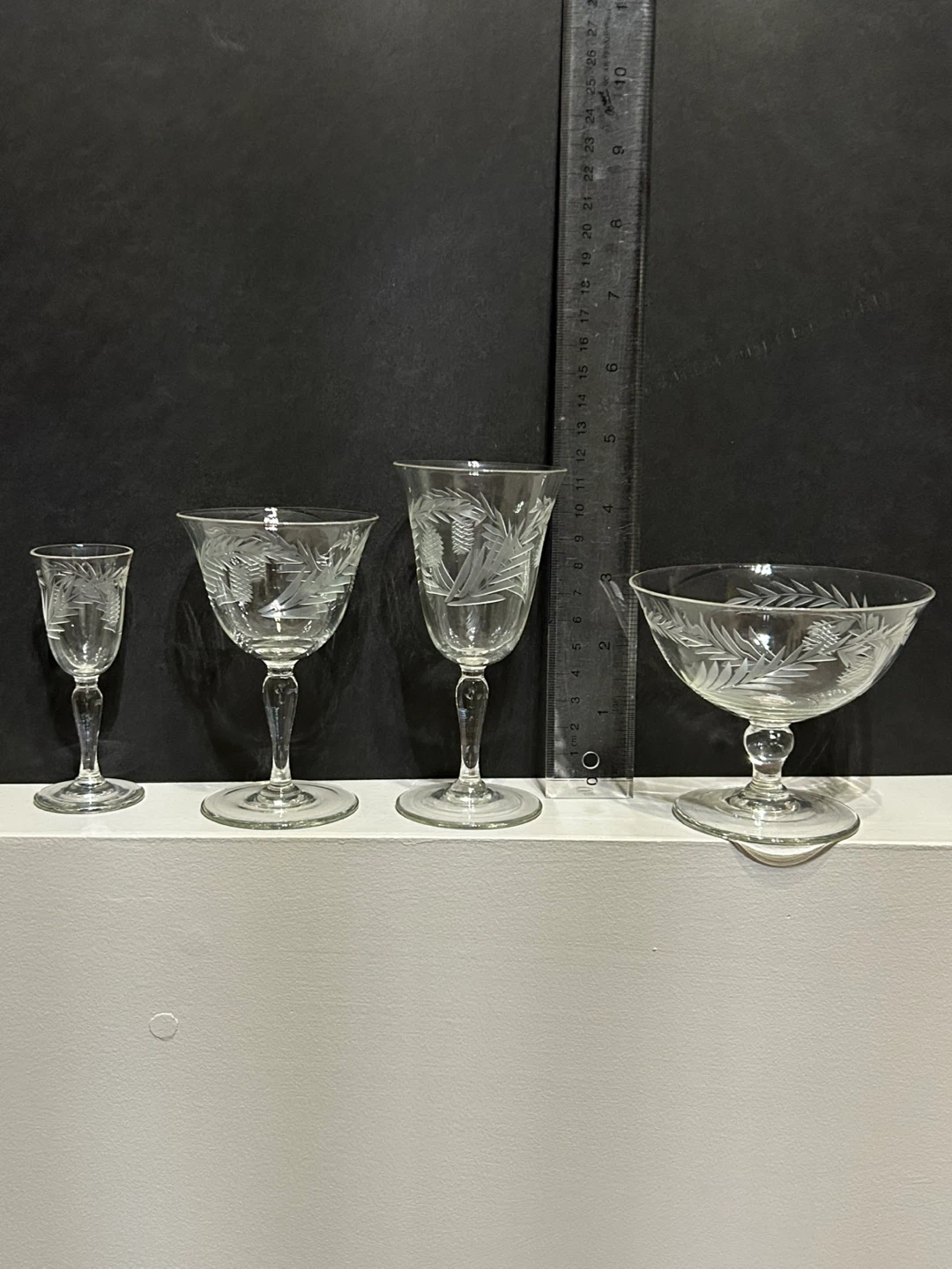 Vintage Etched Crystal shot Glass - photo 3