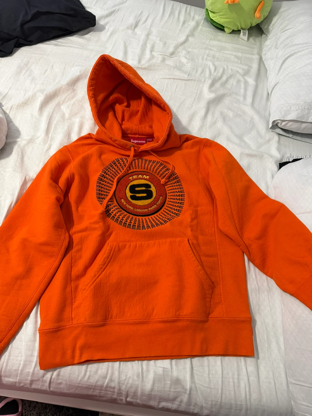 Supreme Team Logo Hoodie - Orange, Size Small - photo 2