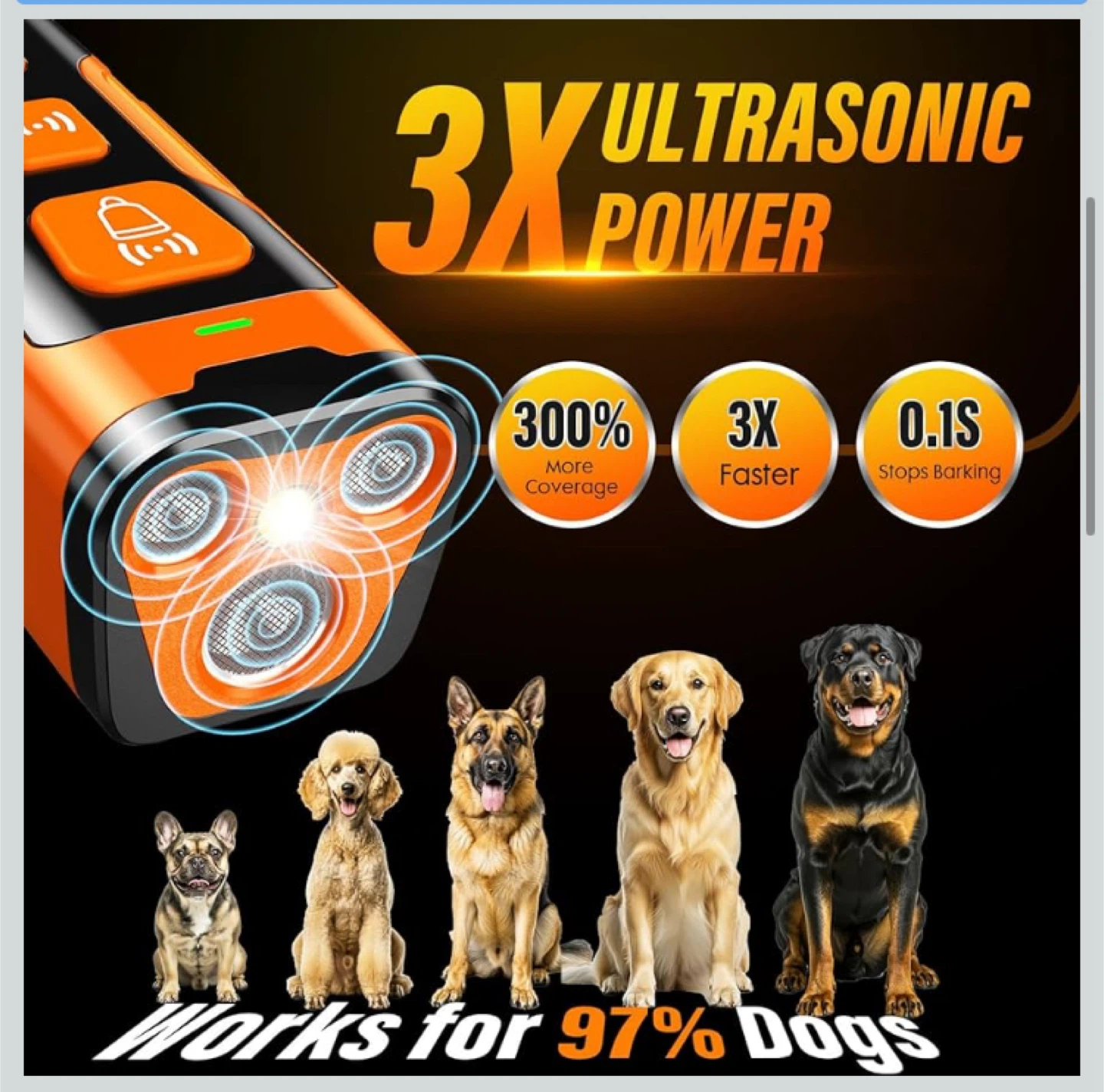 Ultrasonic Dog Bark Deterrent Device - photo 2