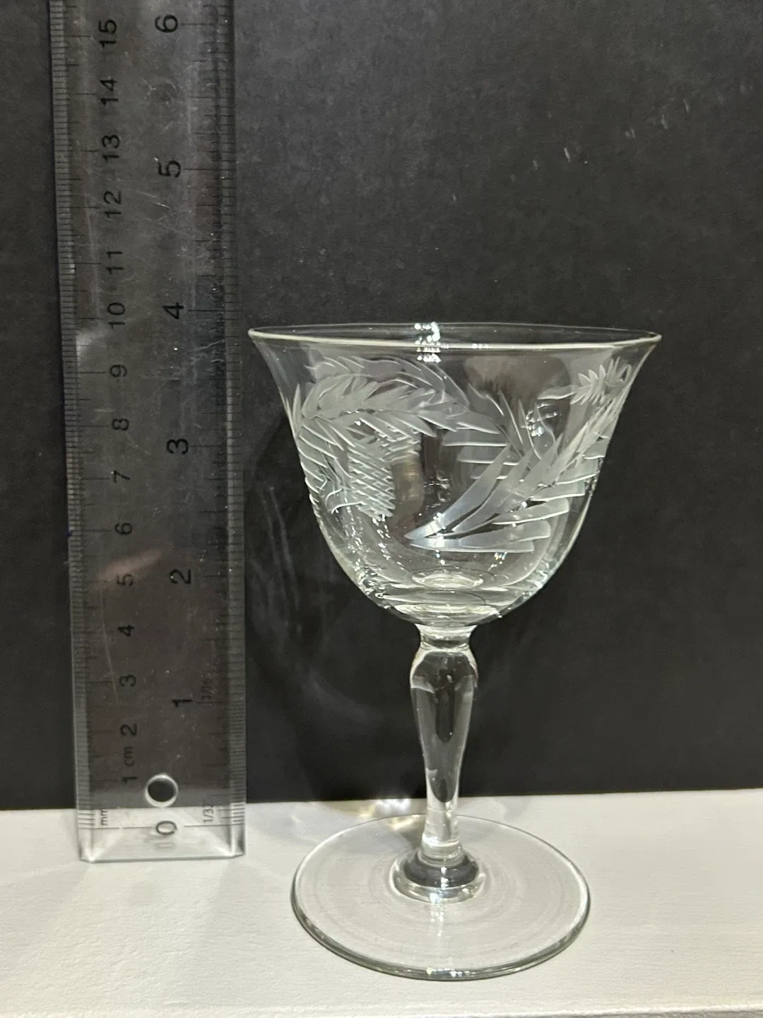 Vintage Etched Sherry Glasses image indicator(2)