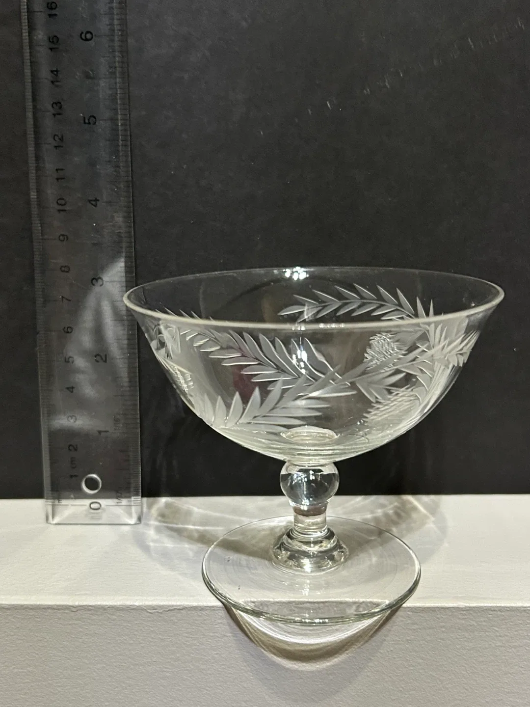 Vintage Etched Glass Fruit Nappies