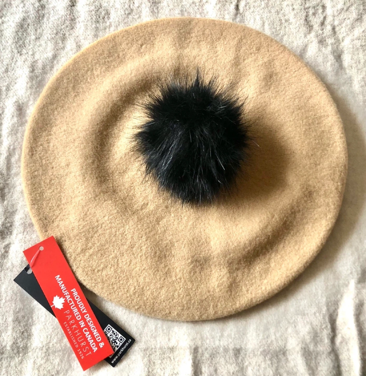 Parkhurst Beret with Pom Pom - Beige