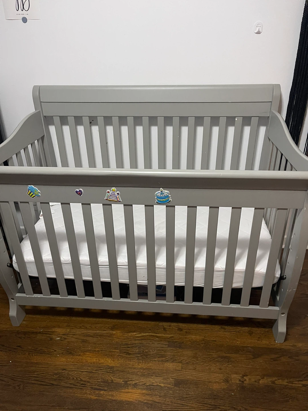 Grey Baby Crib with Mattress - photo 2