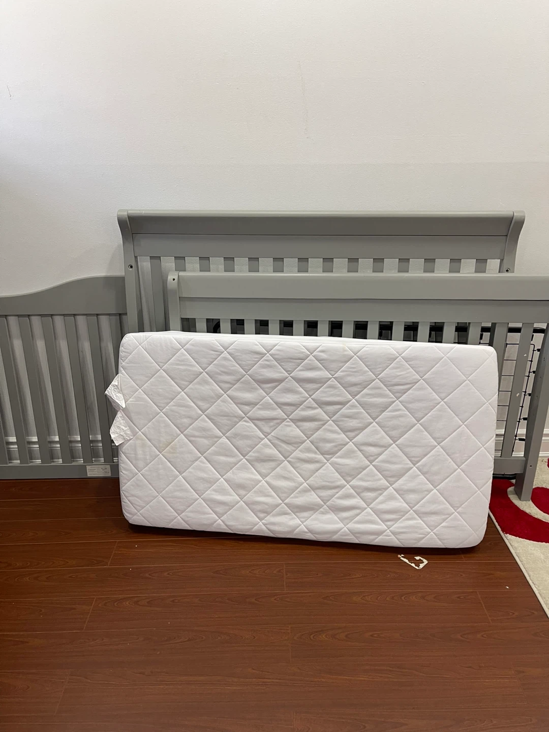 Grey Baby Crib with Mattress - photo 5