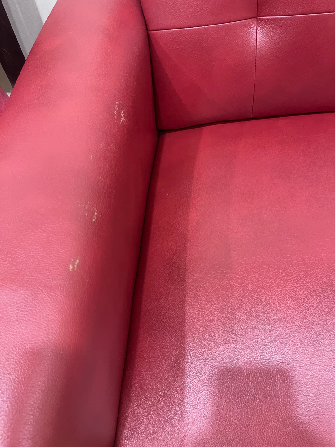 Red Faux Leather Sofa - 2 pieces - photo 2