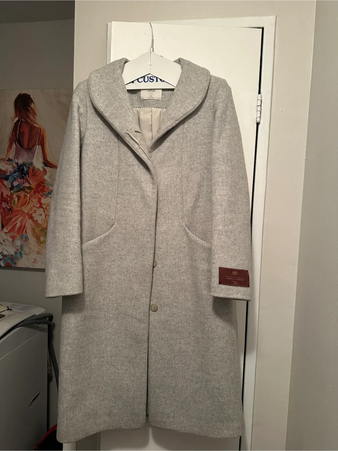 Aritzia Wilfred Wool & Cashmere Coat - Light Grey