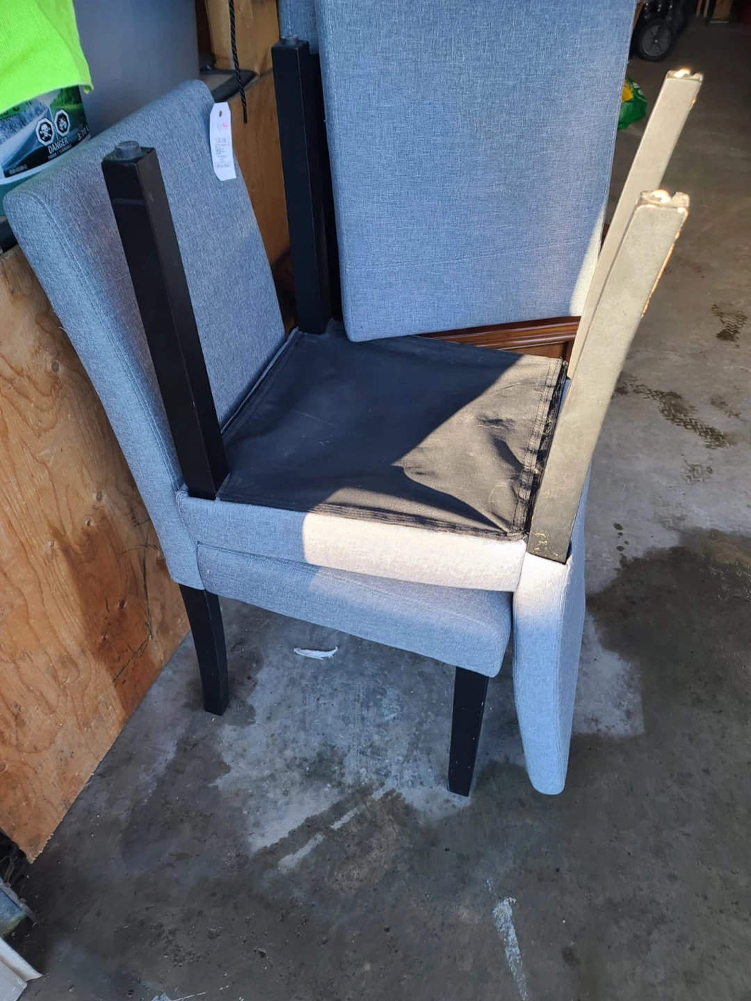 Set of 4 Grey Upholstered Dining Chairs - photo 3