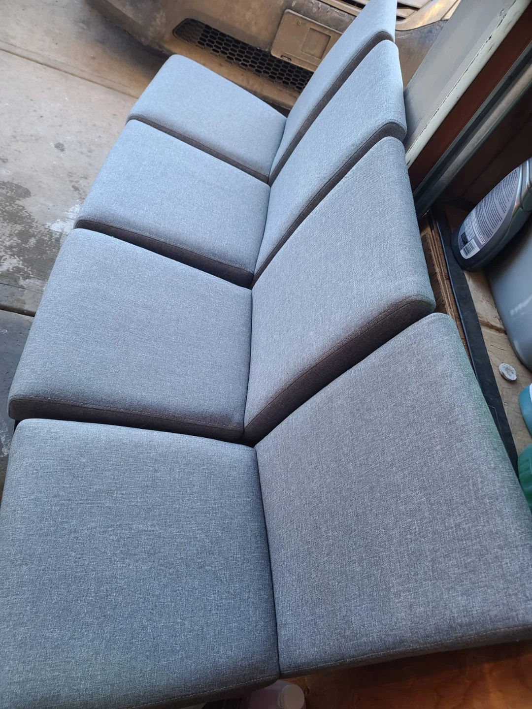 Set of 4 Grey Upholstered Dining Chairs - photo 2