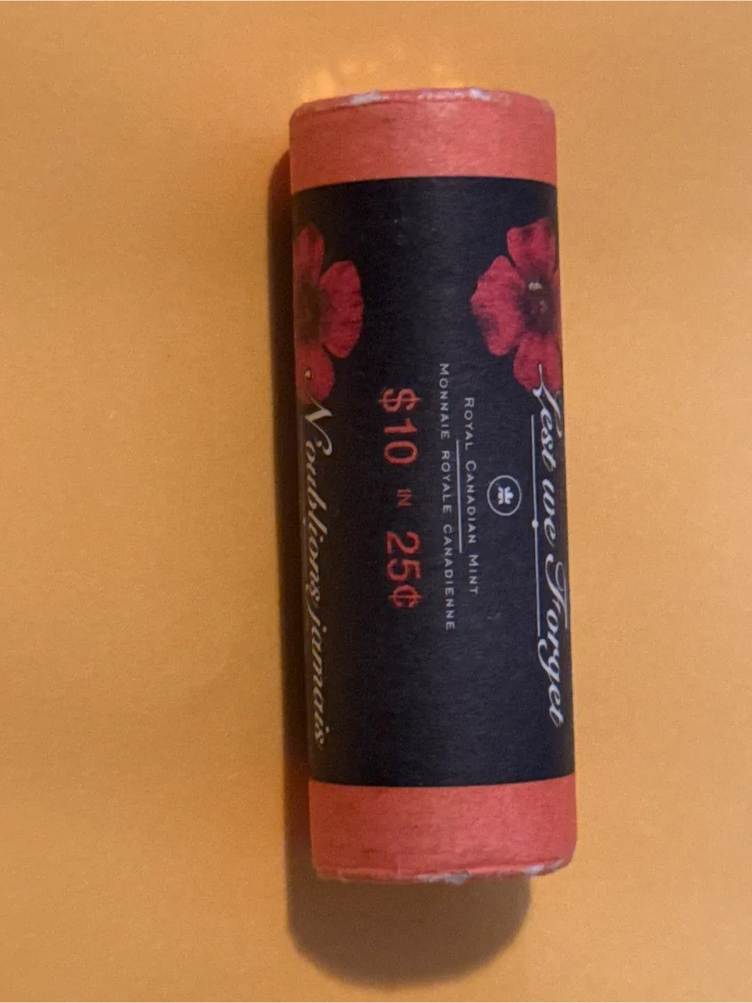 2004 Royal Canadian Mint $10 Poppy Quarter Roll