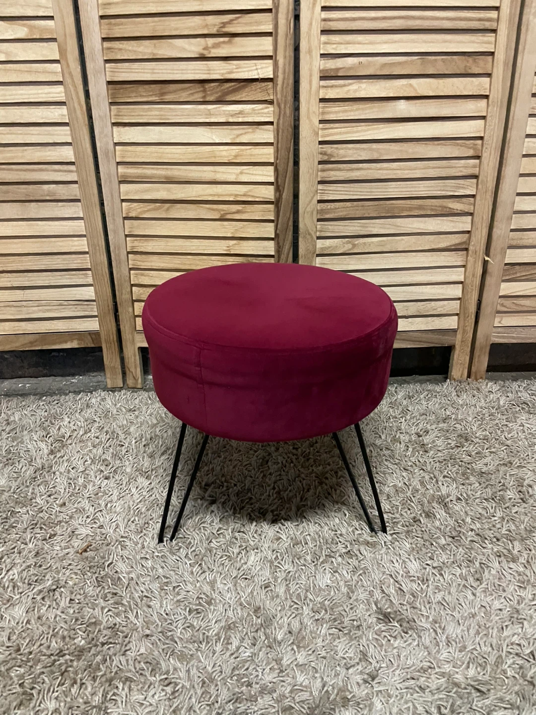 Burgundy Velvet  Ottoman