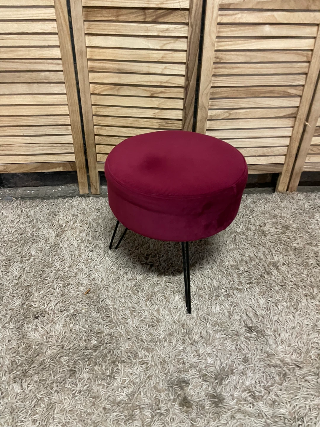 Burgundy Velvet  Ottoman - photo 2