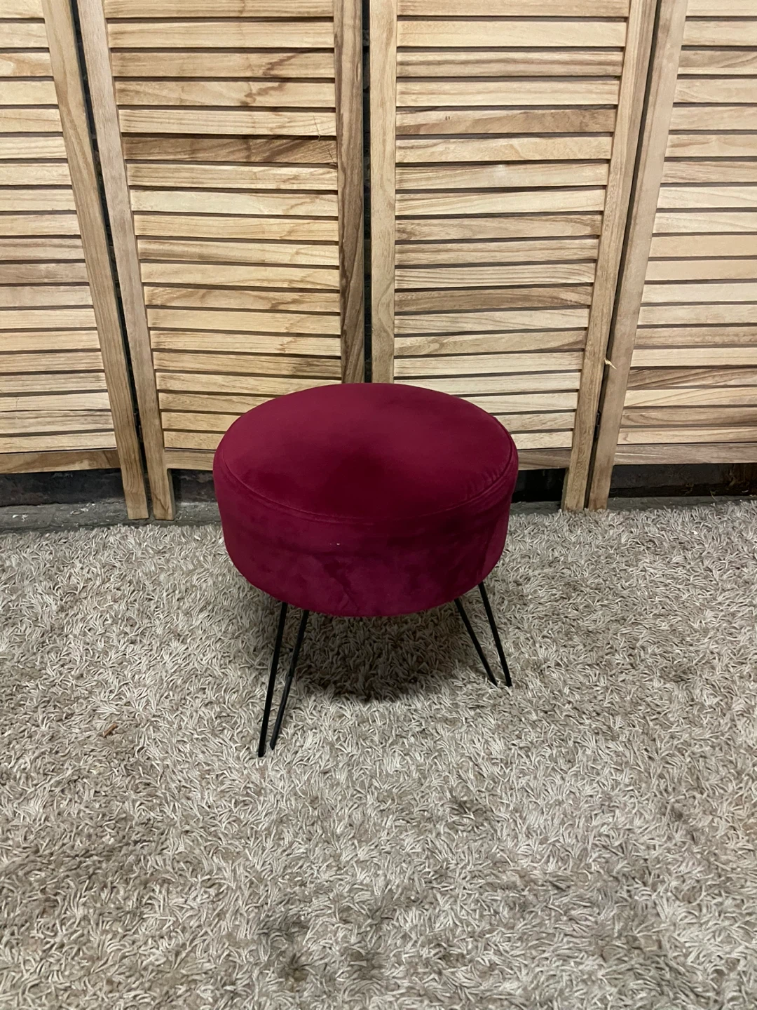 Burgundy Velvet  Ottoman - photo 3