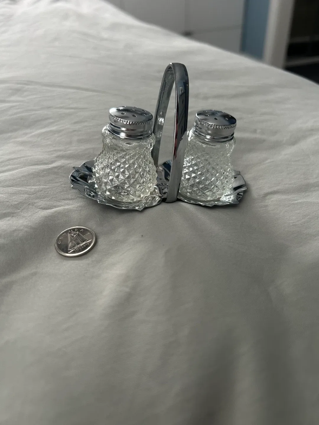 Vintage Salt and Pepper Shakers with Stand