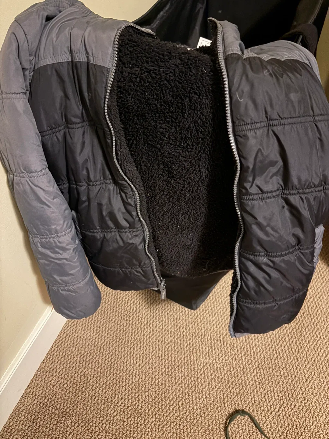 Grey & Black Puffer Jacket