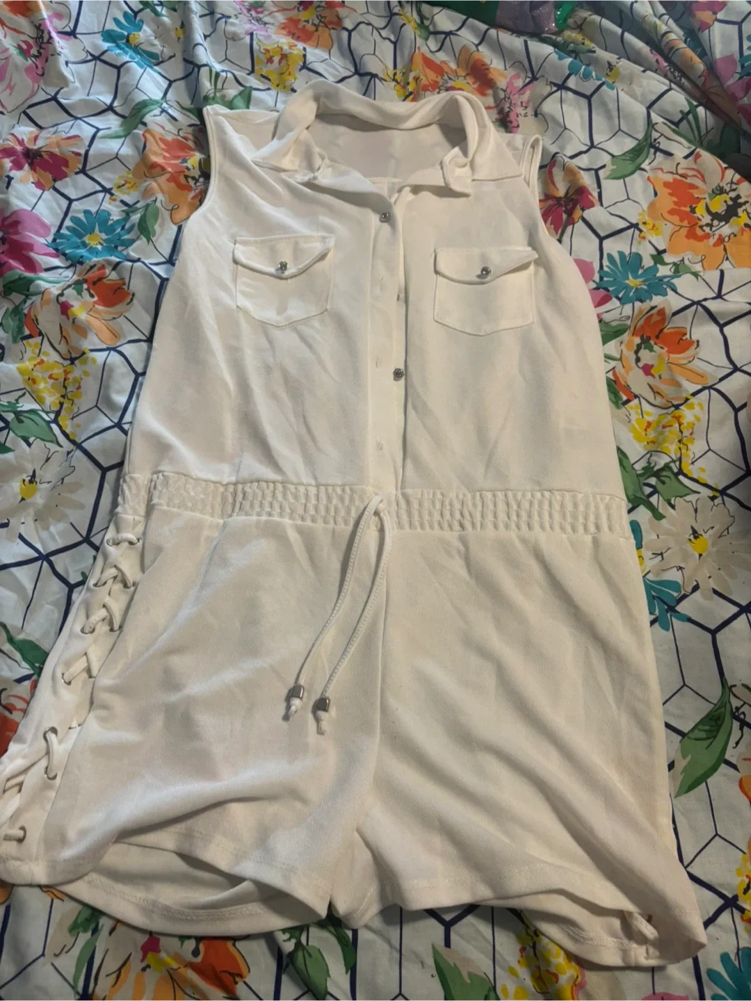 White Romper - Size large
