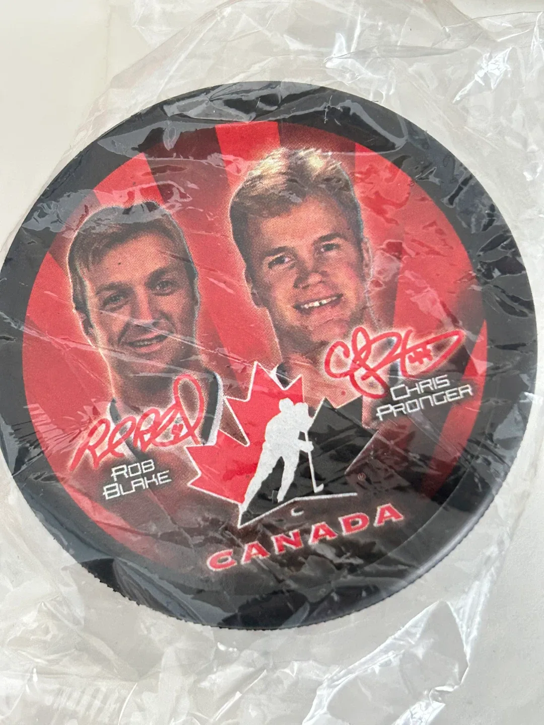 Signed Rob Blake & Chris Pronger Hockey Puck