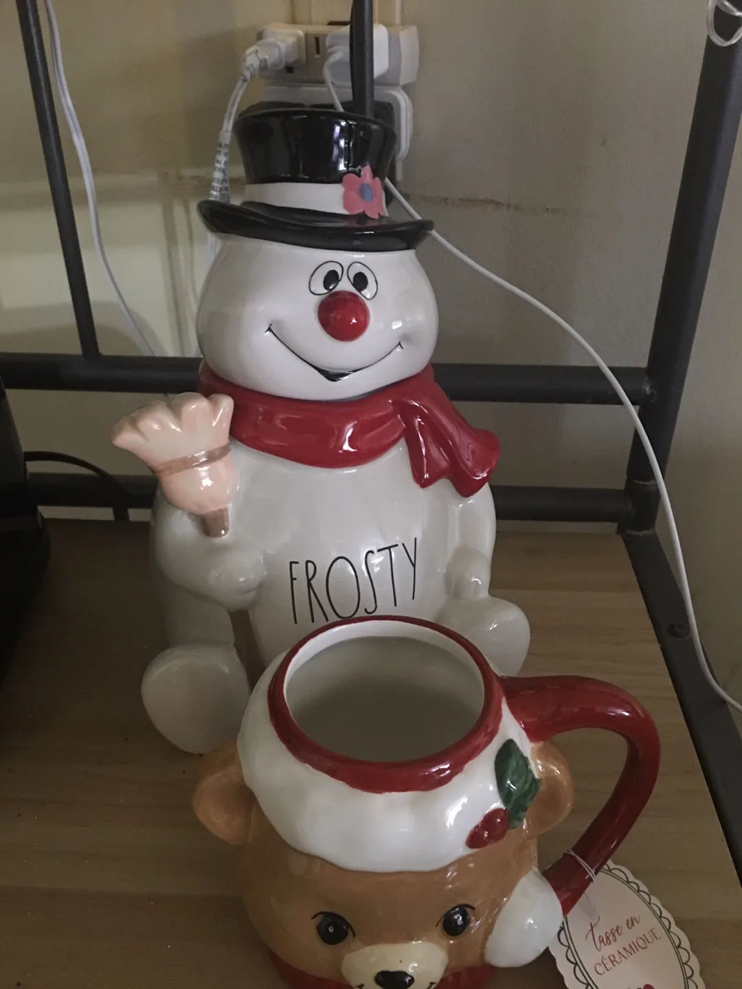 Christmas Village & Snowman Cookie Jar image indicator(2)