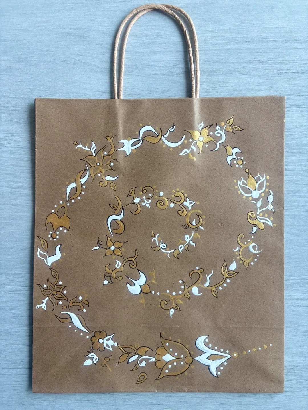Hand-Painted Kraft Paper Gift Bags