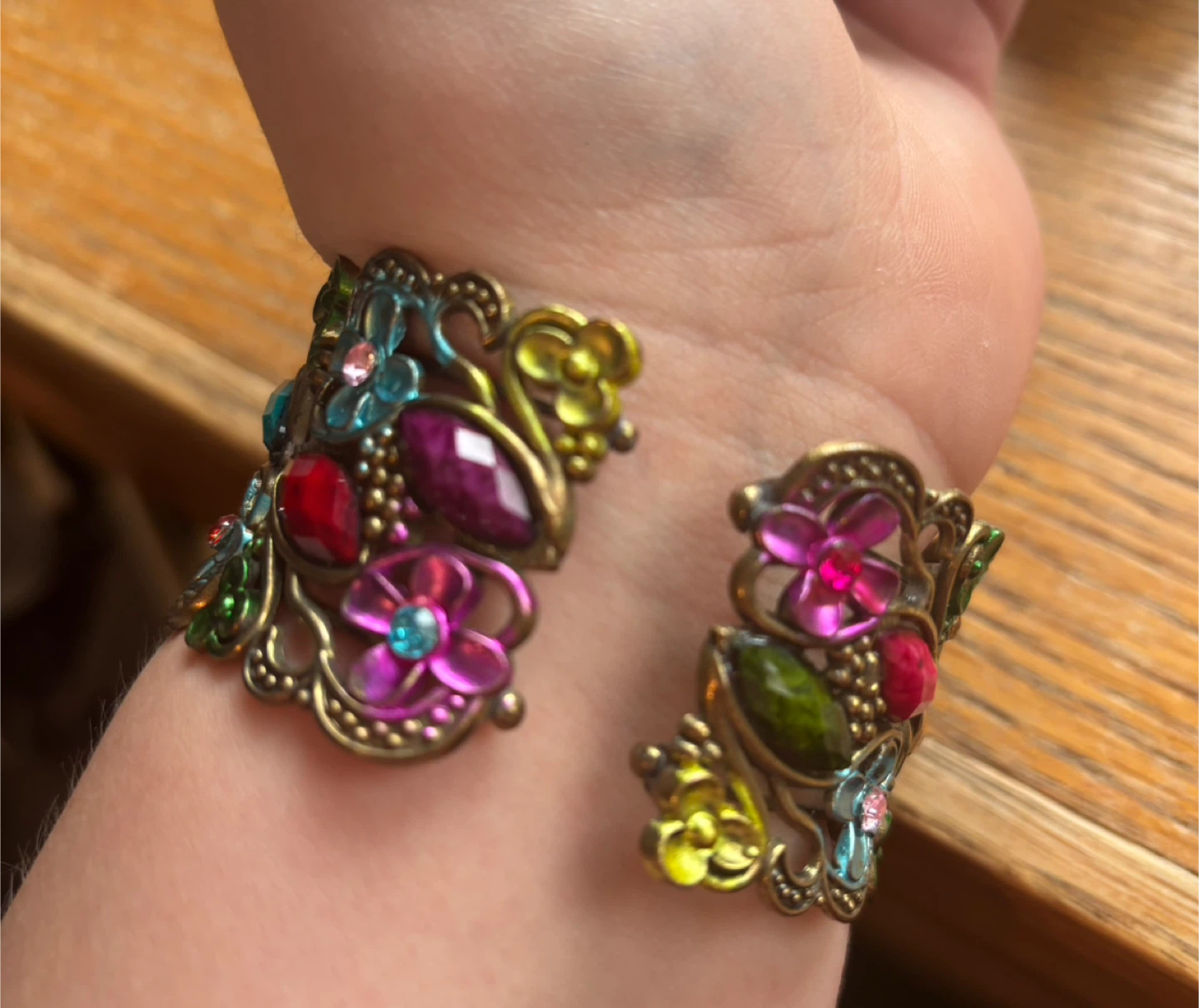 Colorful Floral Cuff Bracelet - photo 3