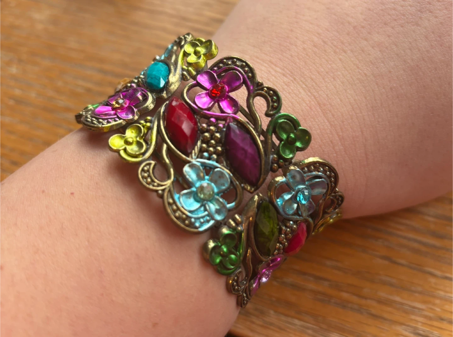 Colorful Floral Cuff Bracelet - photo 2