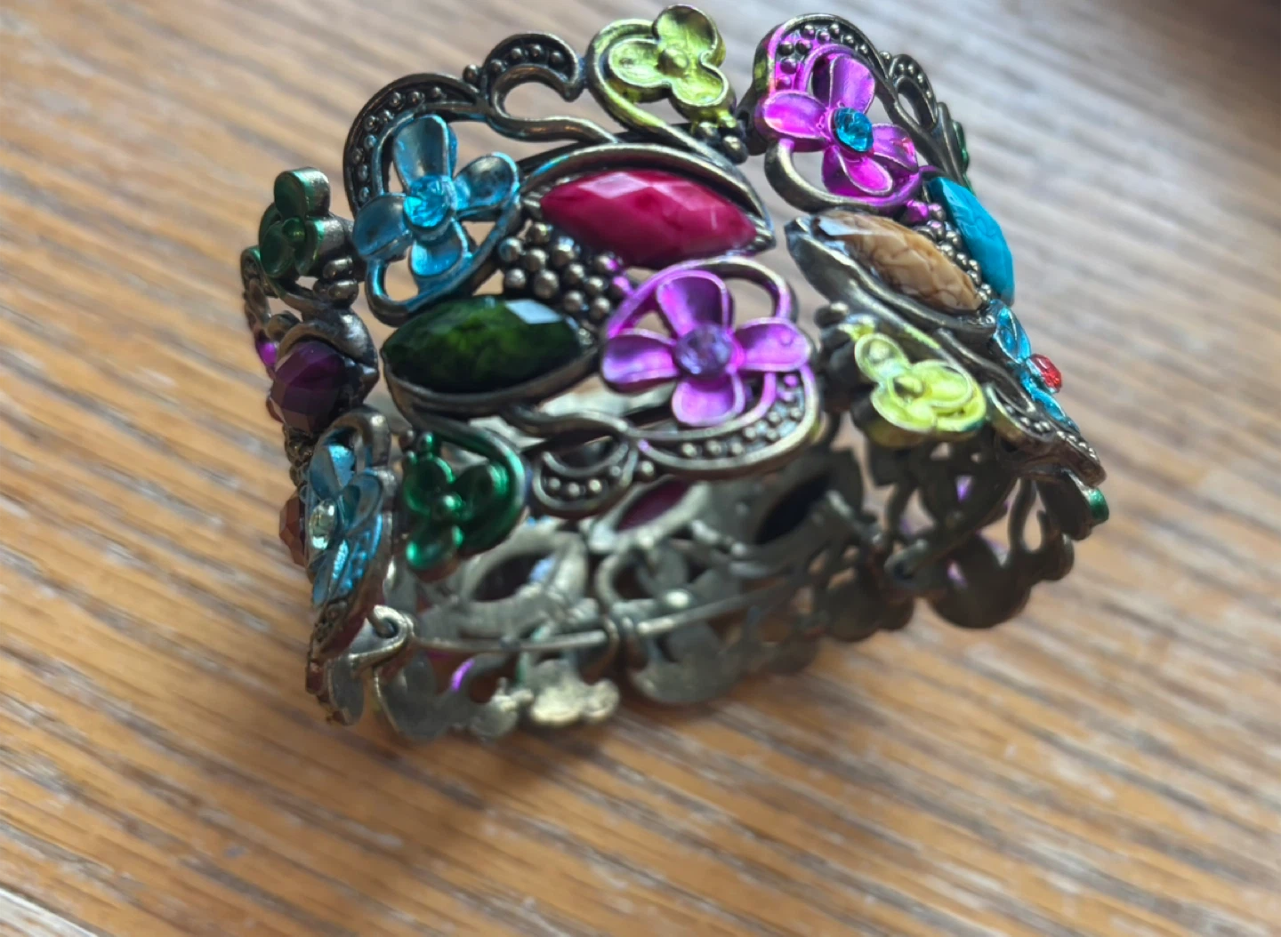 Colorful Floral Cuff Bracelet