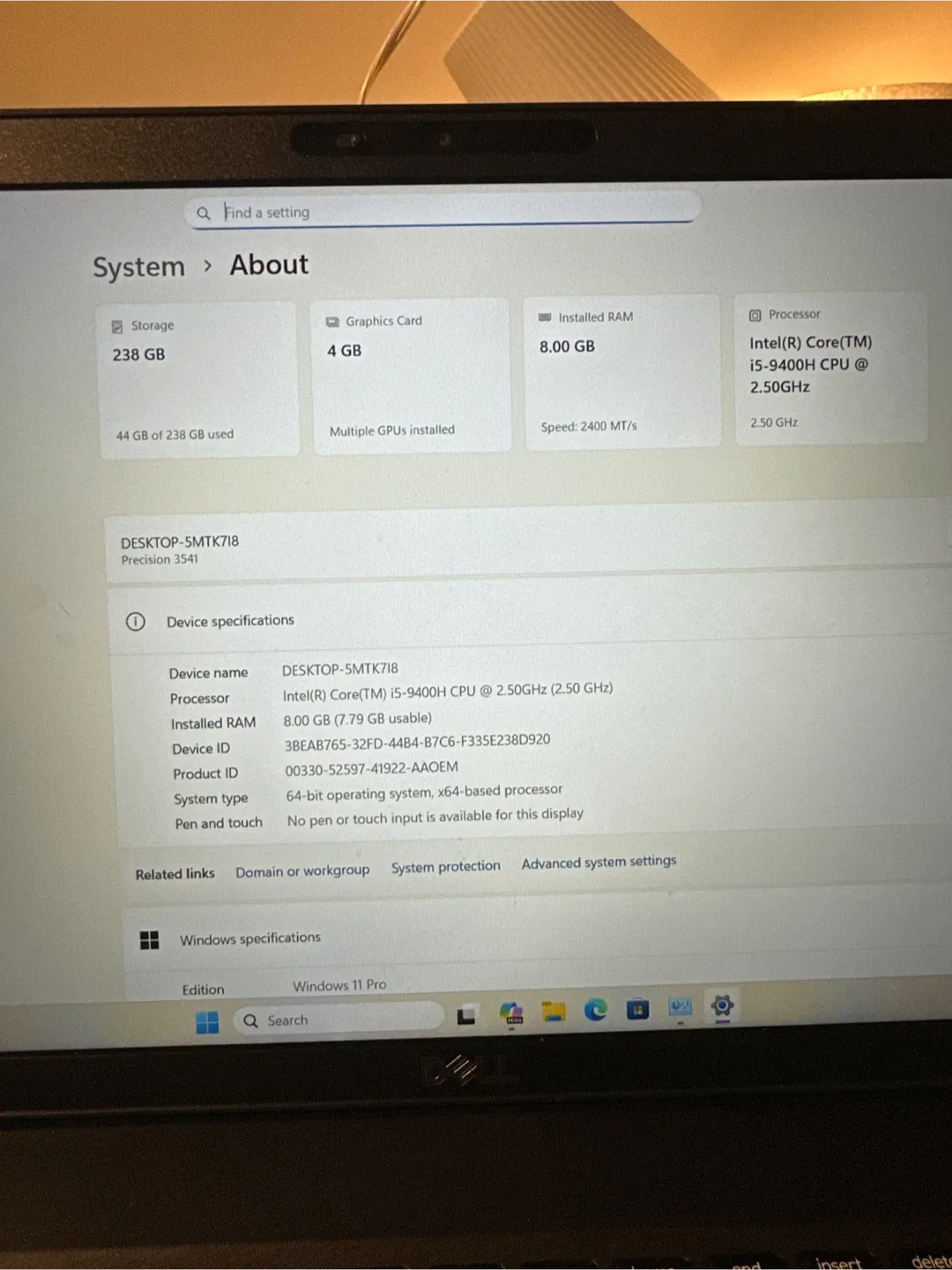 Dell Laptop - Intel i5, 8GB RAM, 238GB Storage image indicator(3)