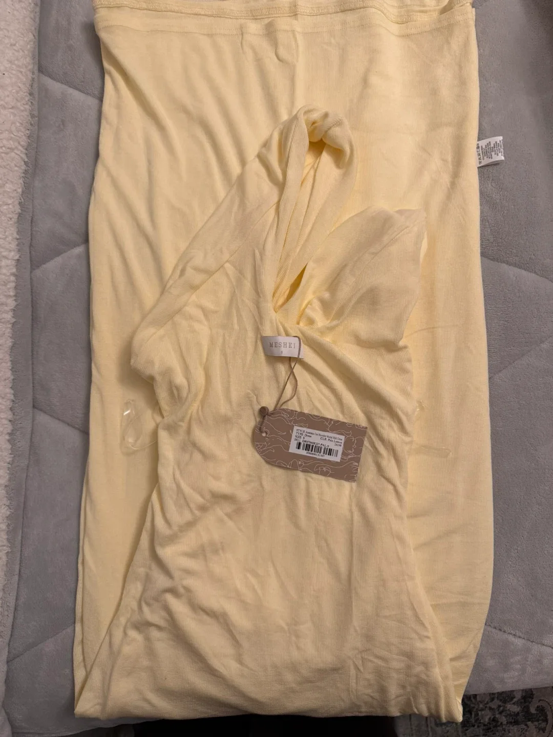 Meshki Anastasia Pale Lemon One Shoulder Dress (Size S)