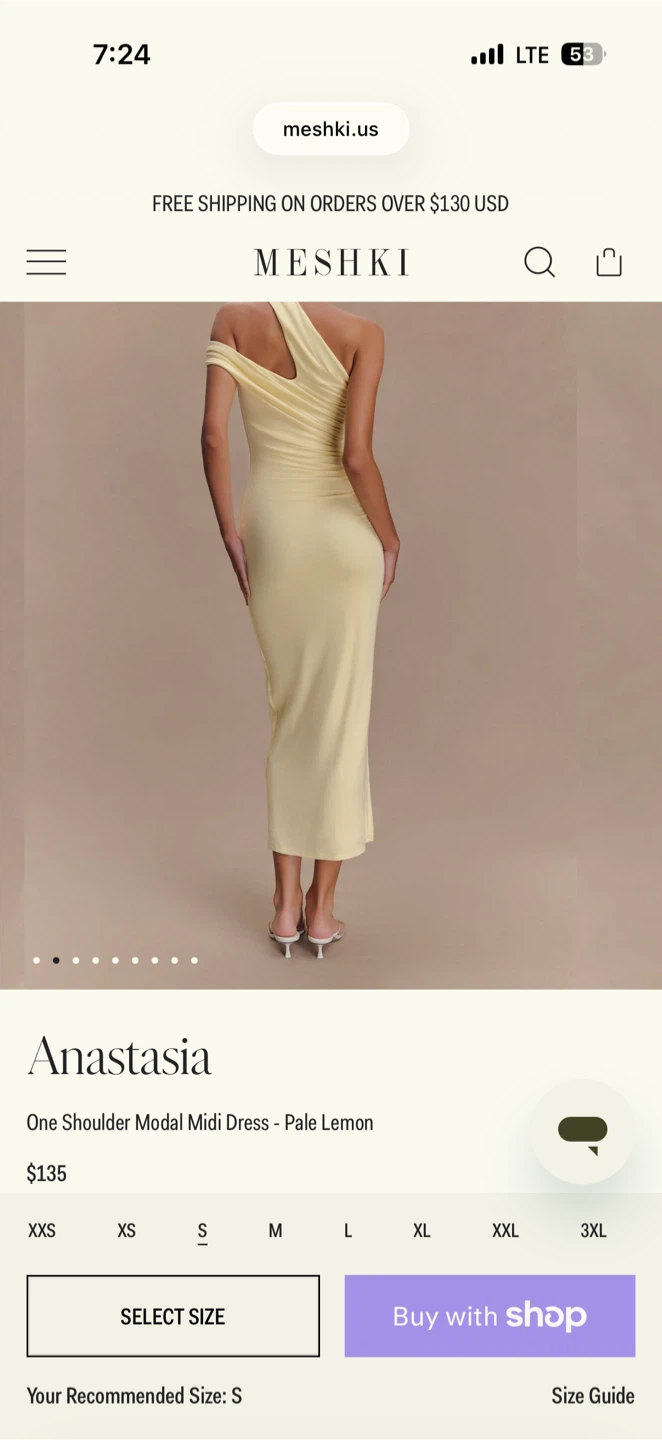 Meshki Anastasia Pale Lemon One Shoulder Dress (Size S) - photo 3