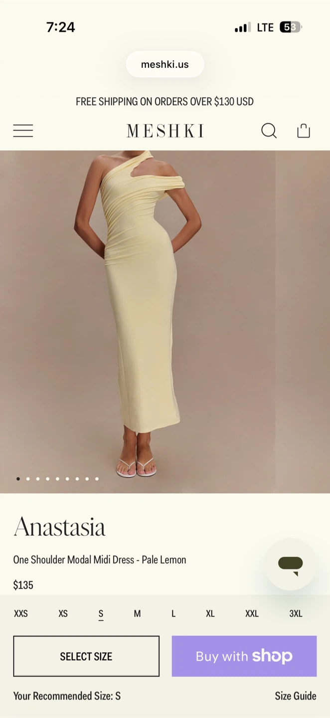Meshki Anastasia Pale Lemon One Shoulder Dress (Size S) - photo 2