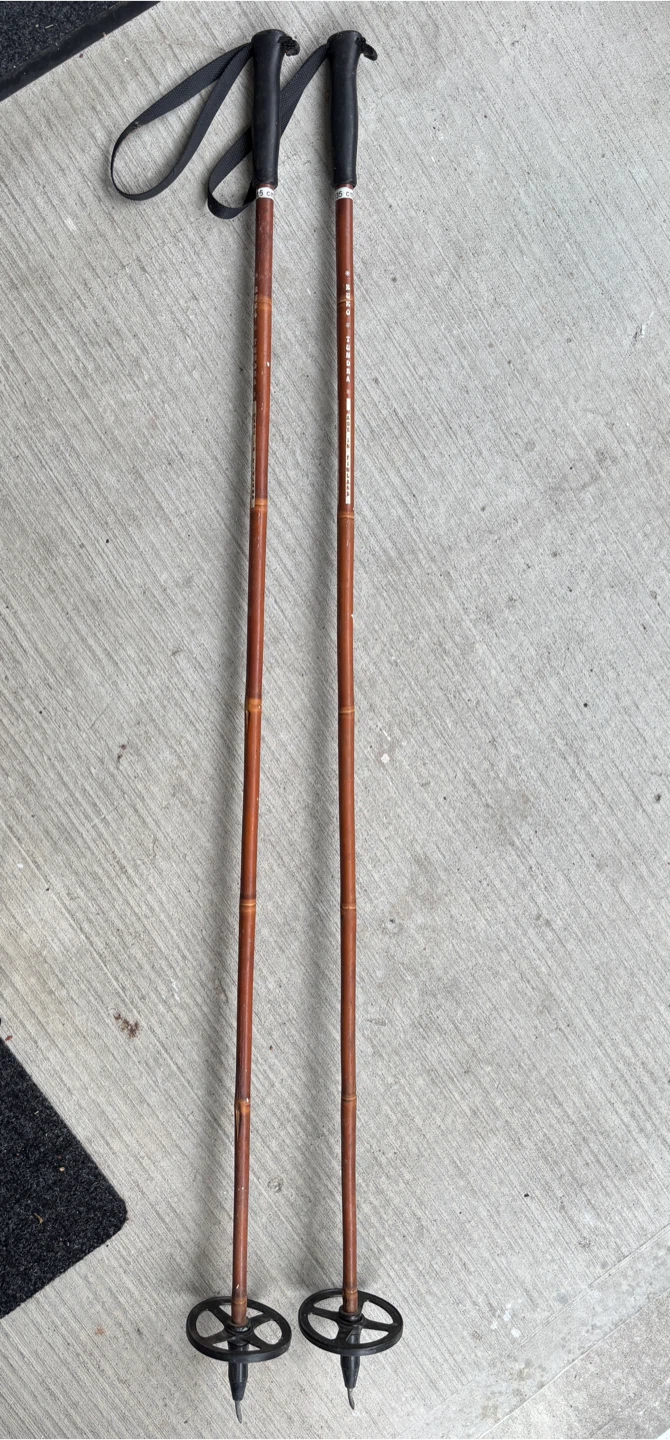 Vintage Bamboo Ski Poles - Ruko Tundra 135 cm (Made in Finland) - photo 3