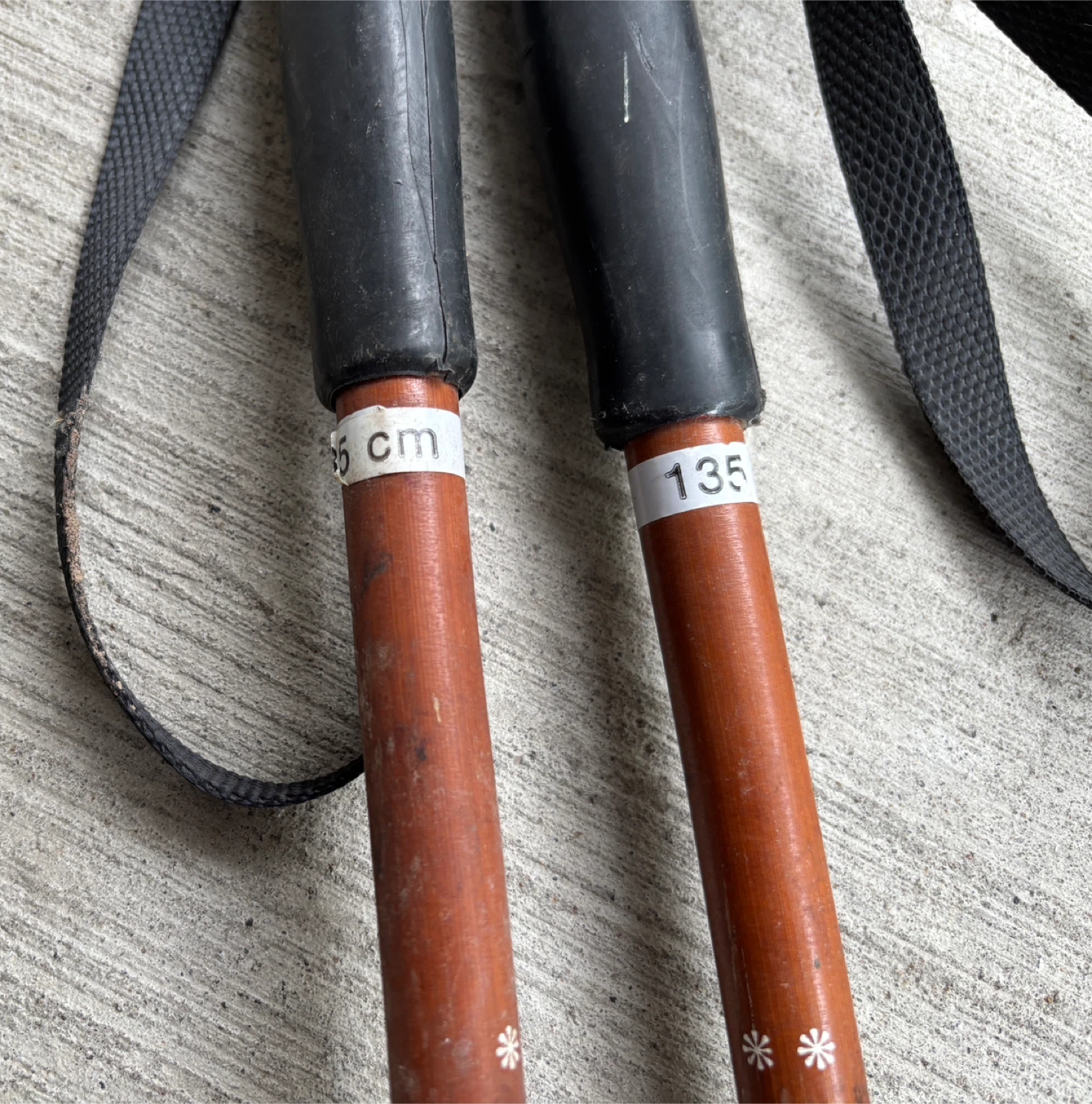 Vintage Bamboo Ski Poles - Ruko Tundra 135 cm (Made in Finland) - photo 2