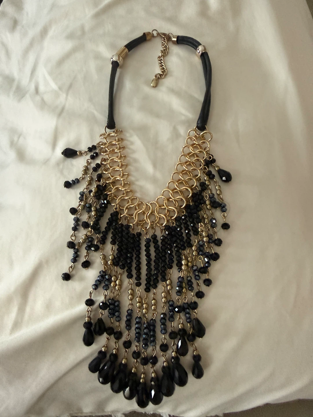 Black & Gold Beaded Necklace