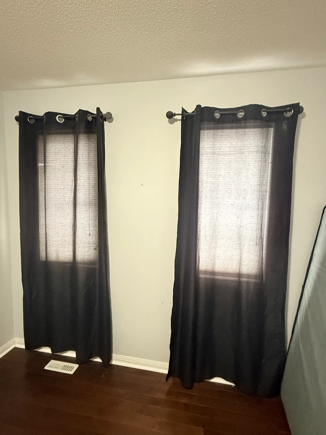 Black Sheer Curtains - Set of Two black Rods - photo 2