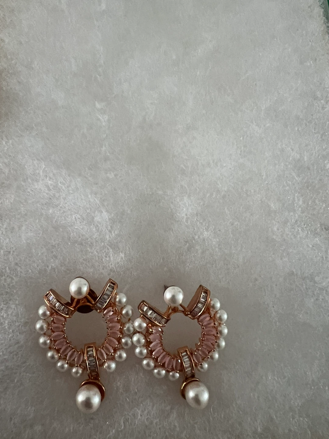Pearl & Rose Gold Earrings - photo 2
