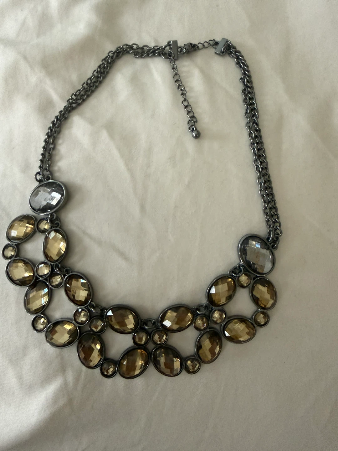 Statement Necklace - Gold & Grey