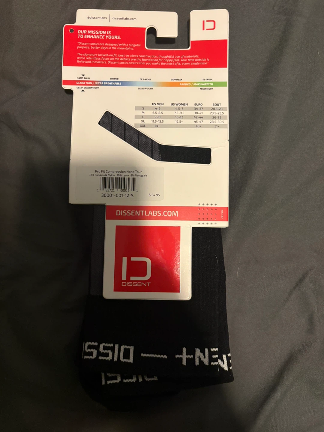 Dissent Ski Pro Tour Nano Socks Size S - photo 2