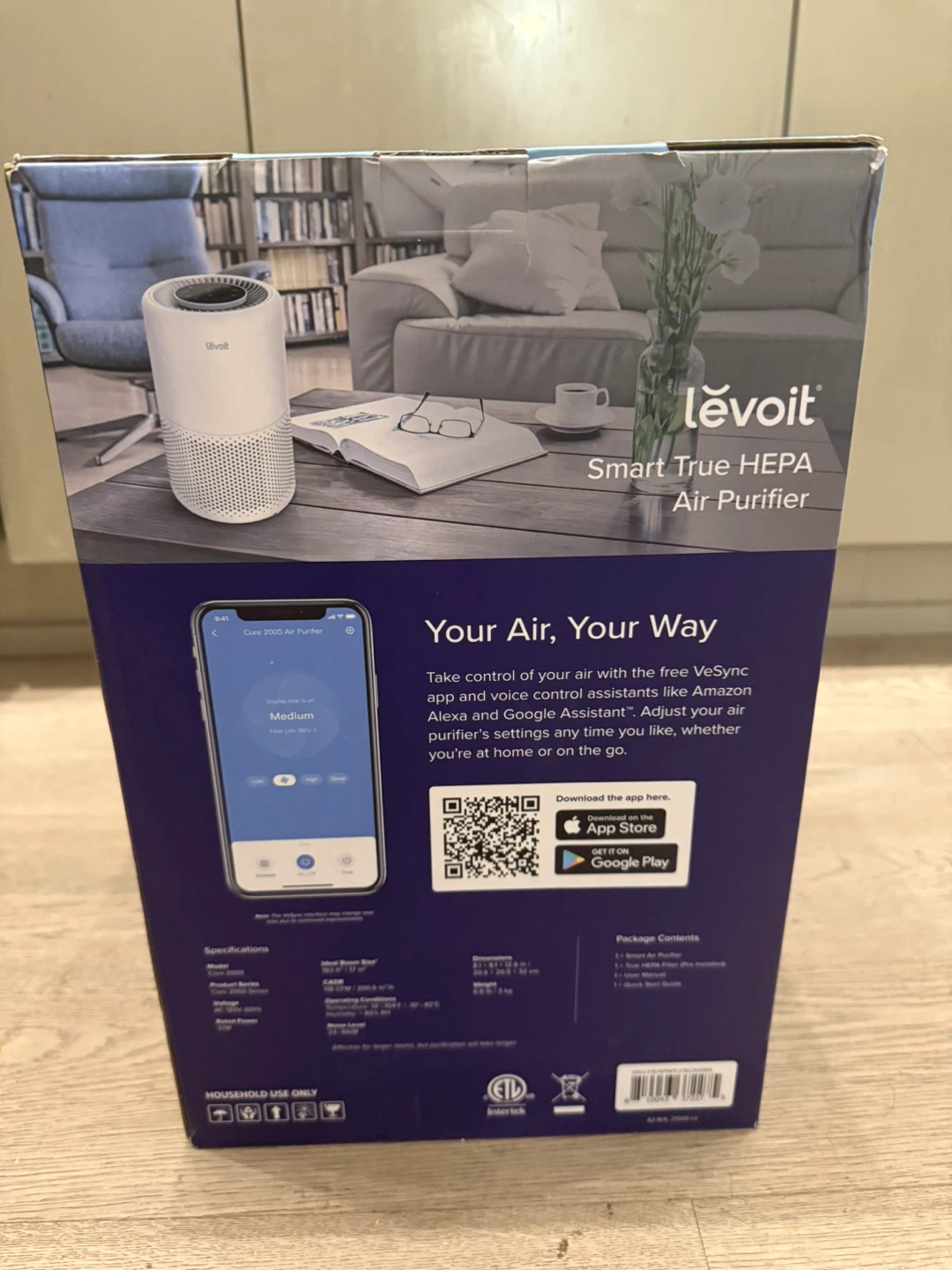 Levoit Core 200S Smart True HEPA Air Purifier - New - photo 3
