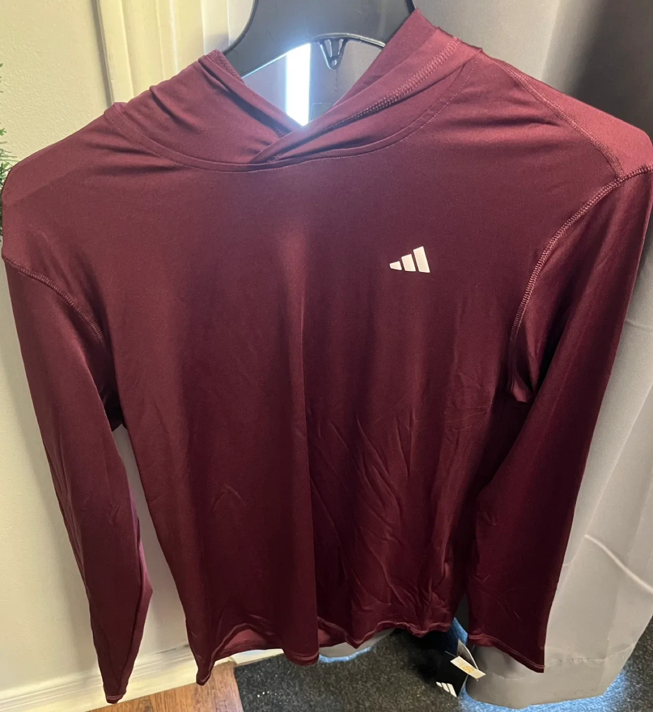 Adidas Burgundy Hoodie - size medium