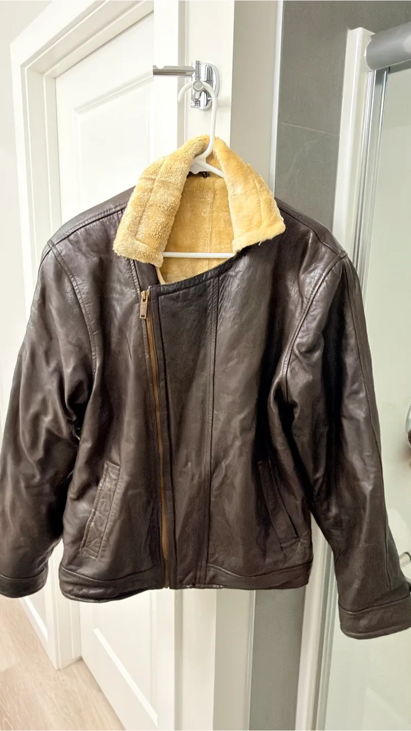 Brown Leather Shearling Jacket