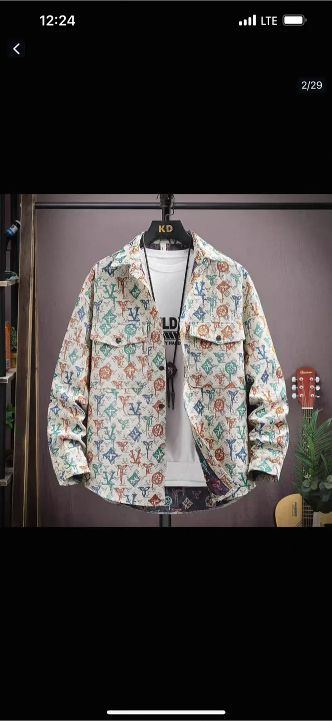 Regular Fit Patterned Shirt Jacket