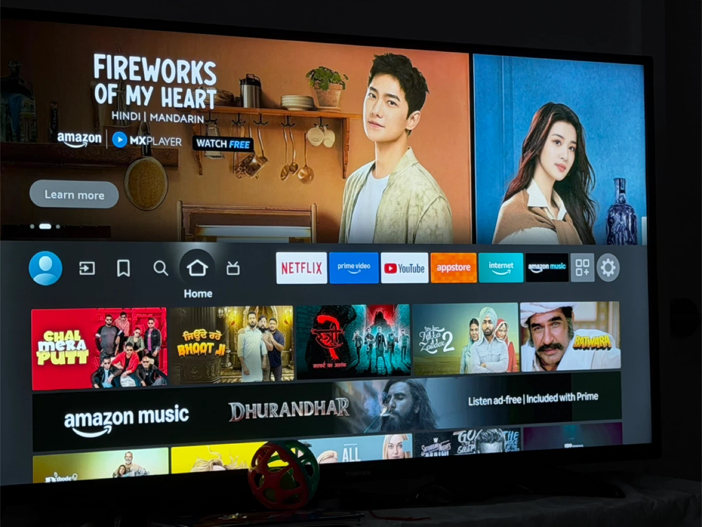 Toshiba 43-inch smart TV with Firestick