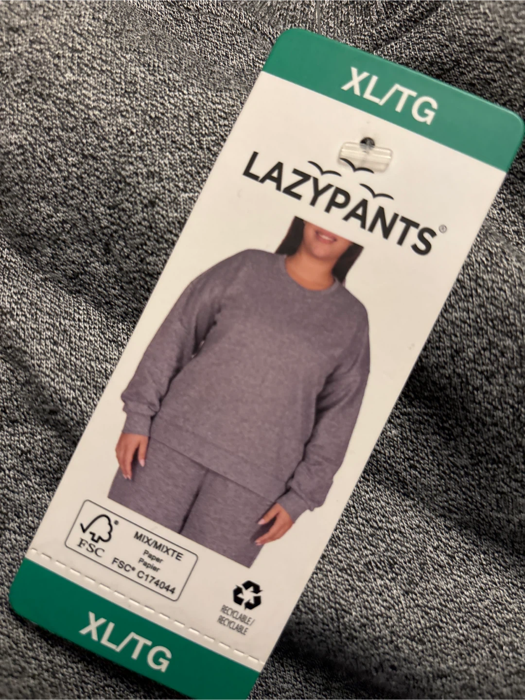 LazyPants XL Grey  fleece top XL - New - photo 2