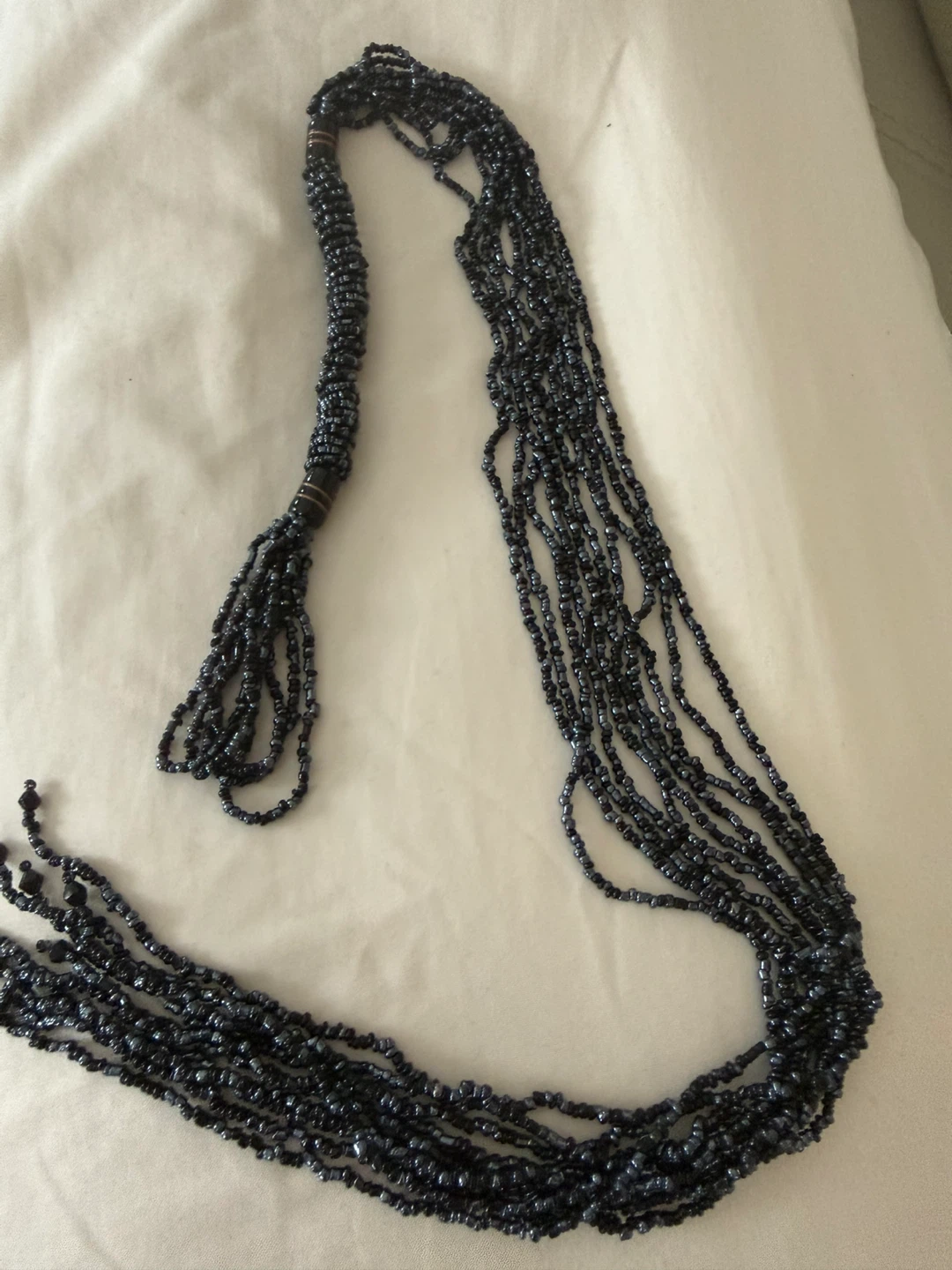 Beaded Necklace - Blueish/ greyish - photo 3