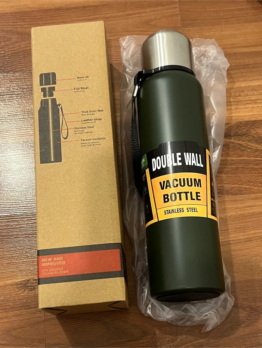 Double Wall Vacuum Bottle - Stainless Steel