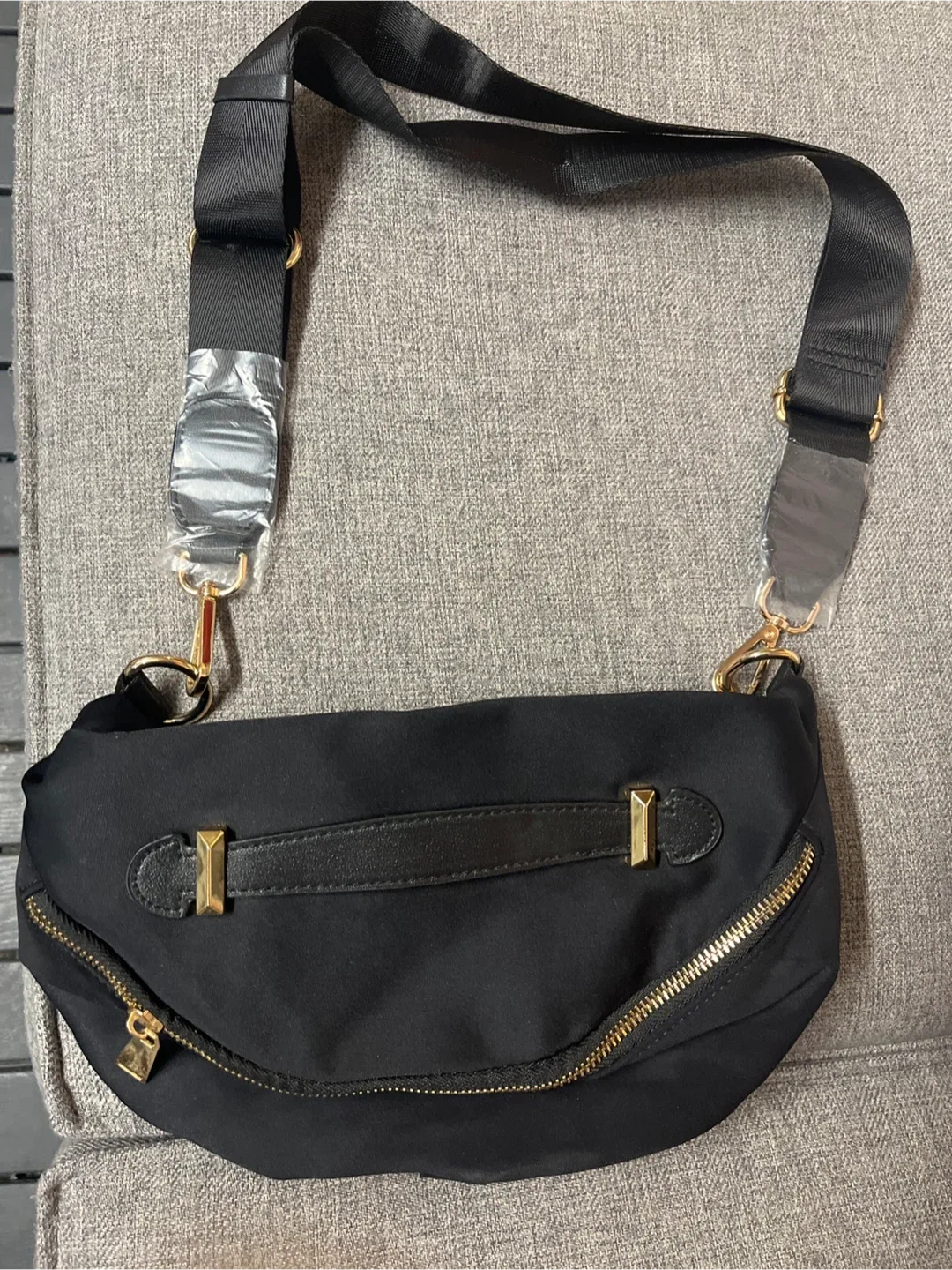 Black Crossbody Belt Bag